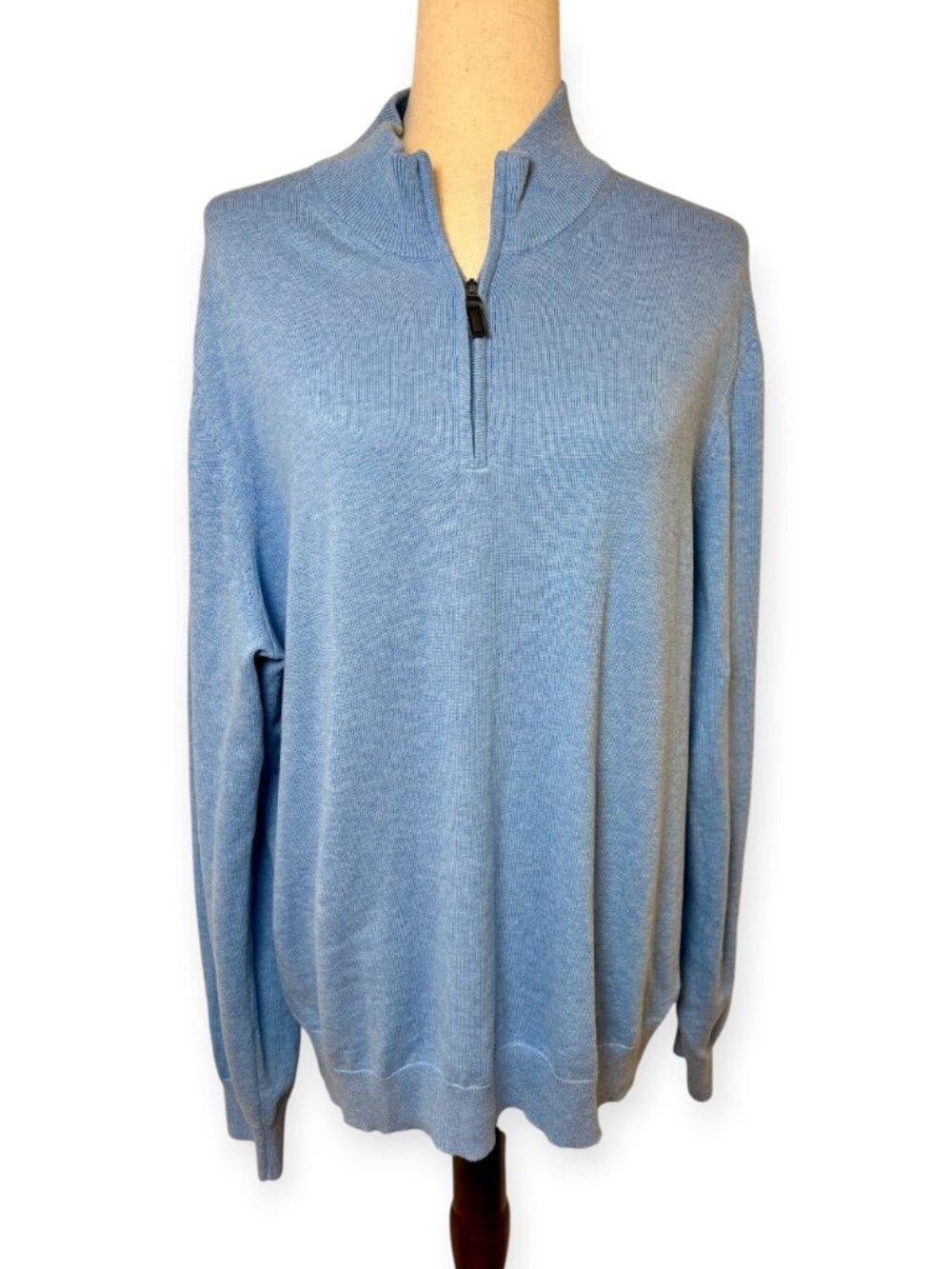 Jos. A. Bank Blue Pima Cotton Tailored Fit Quarter Zip Sweater XL NWT